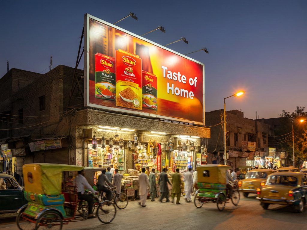 Illuminated panaflex billboard installation
