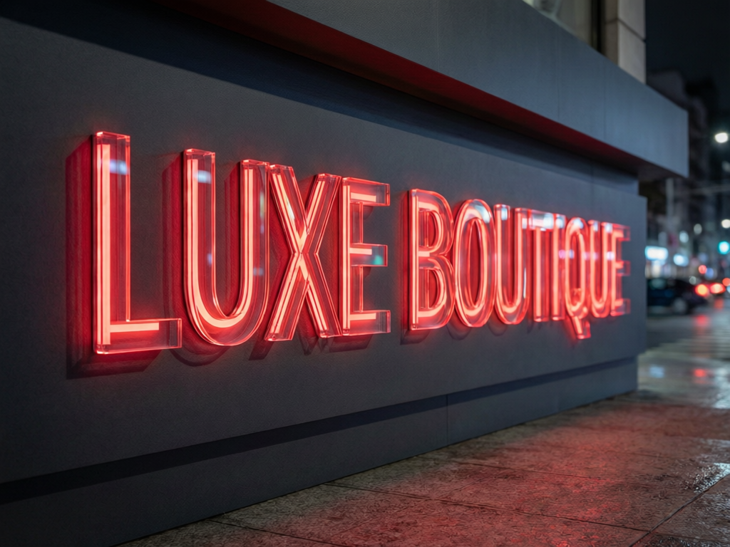 Glowing 3D LED shop signage