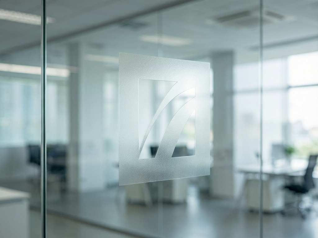 Frosted vinyl glass branding