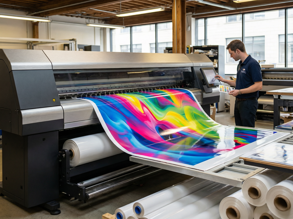 Large format printing in progress